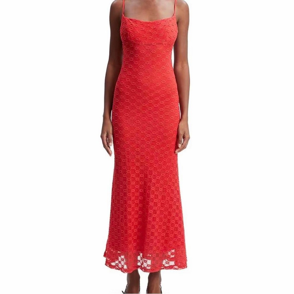 Bardot Scarlet Lace Midi Dress